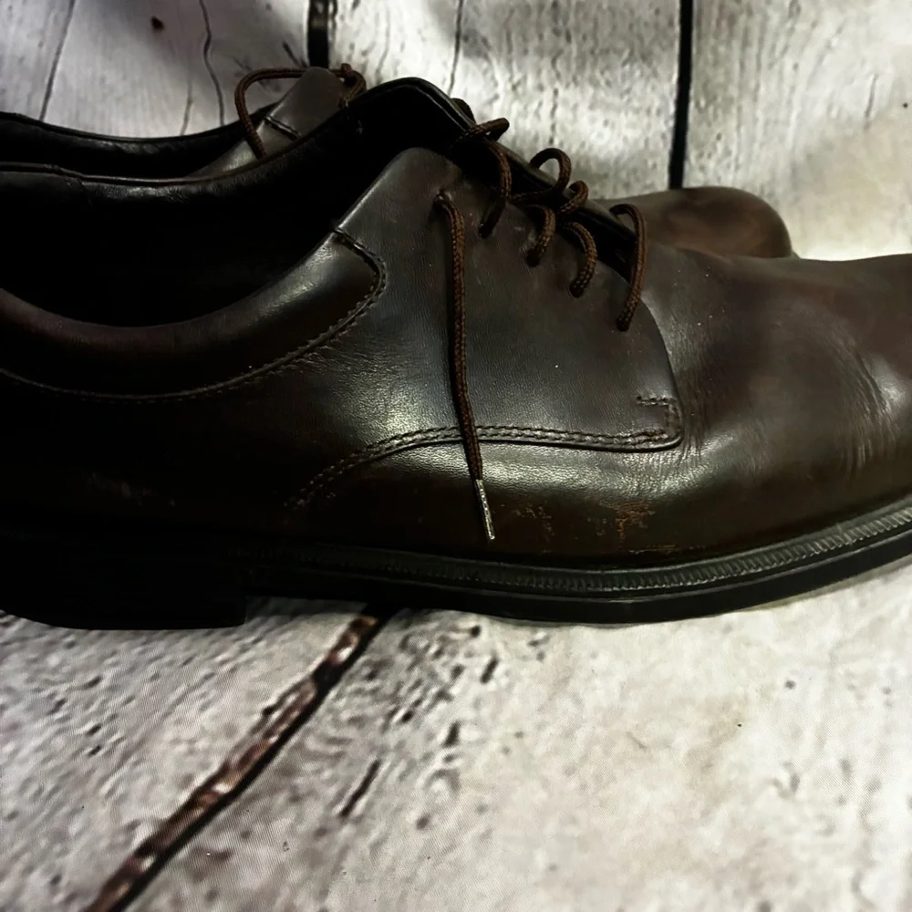 Rockport Men's Margin Plain Toe‎ Dark Brown Leather Lace Up Oxford Shoes Size 12